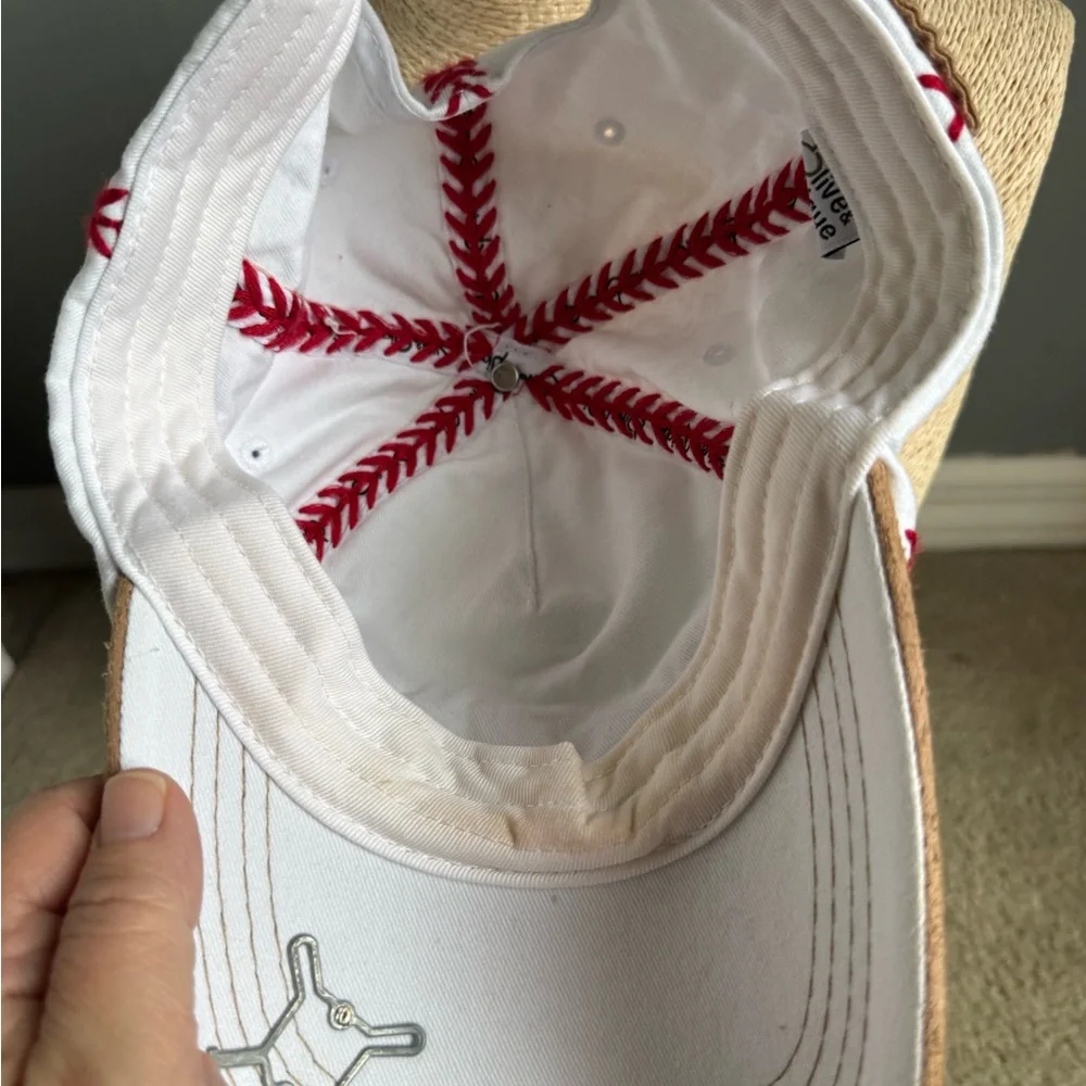 Baseball Cap with Red Stitching